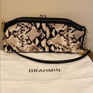 ⭐️Brahmin calf hair snake print croco embossed bag